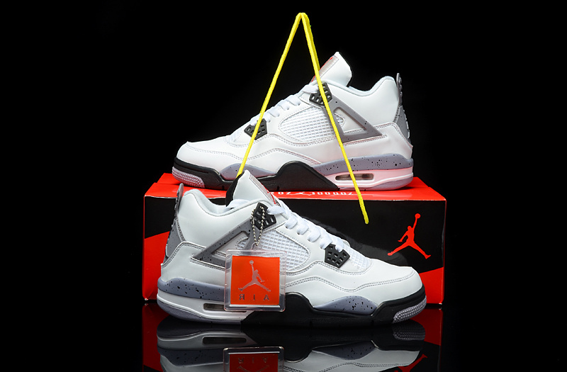 Air Jordan 4 Men Shoes Black/White Online